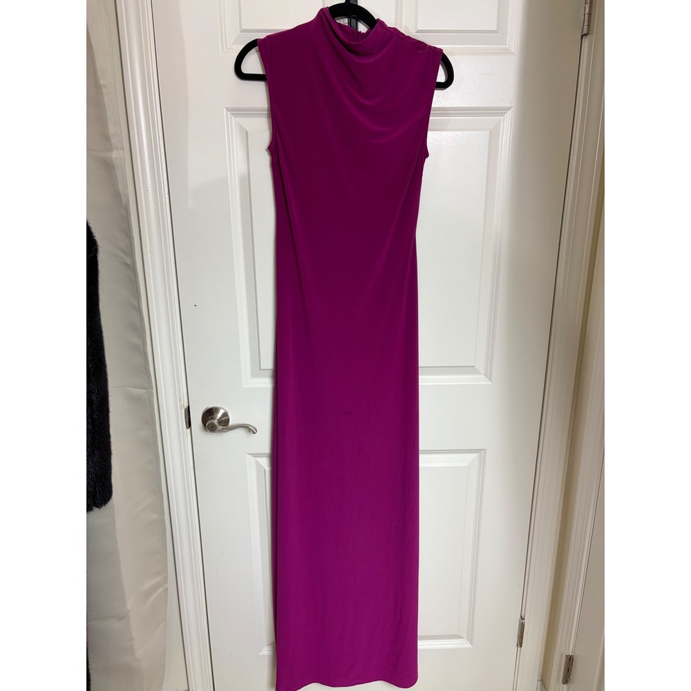 Fashion Nova Magenta Purple Mock Neck Keyhole Back Maxi Dress Medium